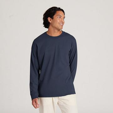 Allbirds Allgood Bomull Long Sleeve T-shirt Herr Marinblå | SE4290FM