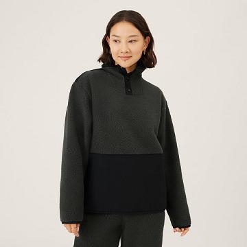 Allbirds Fluff Fleece Pullover Hoodie Dam Svarta | SE4777DN