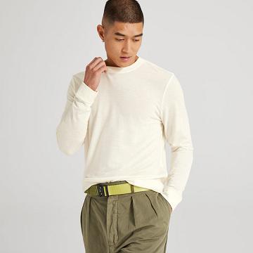 Allbirds Long Sleeve Sea T-shirt Herr Vita | SE4284LH