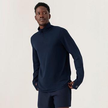 Allbirds Performance Quarter Zip Hoodie Herr Marinblå | SE4328QZ