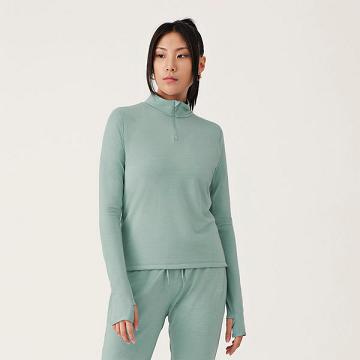 Allbirds Performance Quarter Zip Hoodie Dam Gröna | SE4773NB