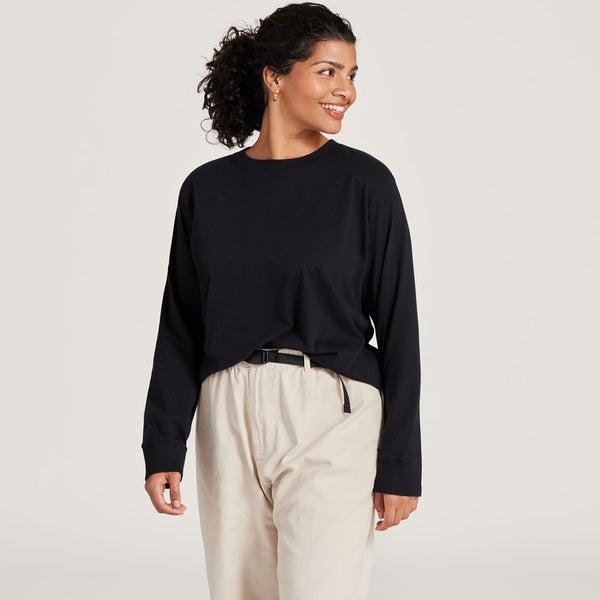 Allbirds Allgood Bomull Long Sleeve T-shirt Dam Svarta | SE4740TV