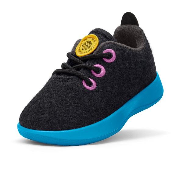 Allbirds Smallbirds Ull Runner Sneakers Barn Blå Svarta | SE4863OR